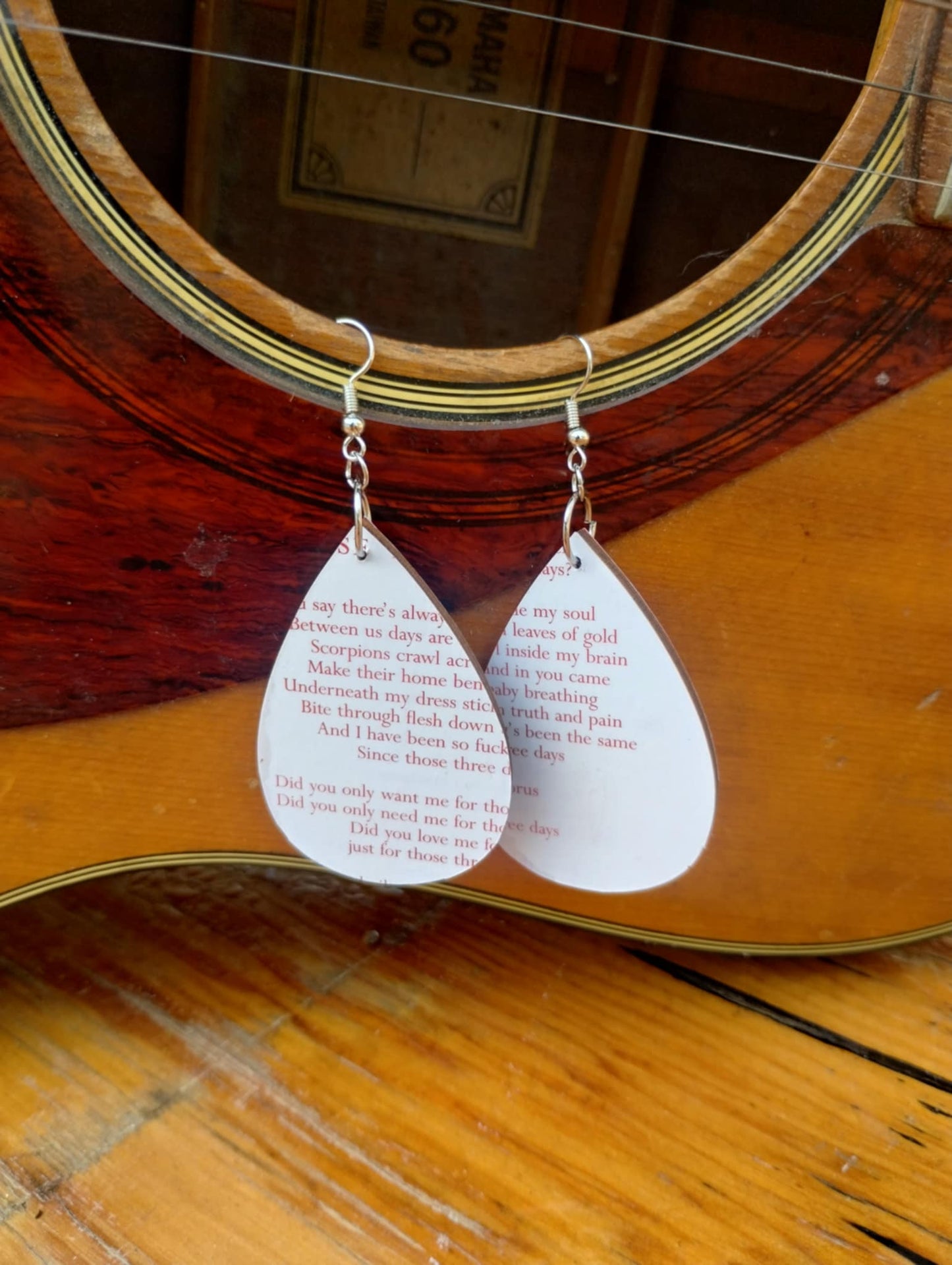 Lucinda Williams Earrings - Handcrafted from Recycled CD Cover with Lyrics on back